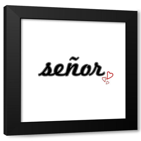 Senor Black Modern Wood Framed Art Print by CAD DESIGNS