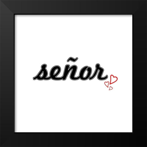 Senor Black Modern Wood Framed Art Print by CAD DESIGNS