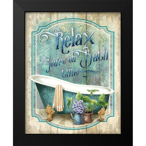 Bath Time Black Modern Wood Framed Art Print by Knutsen, Conrad