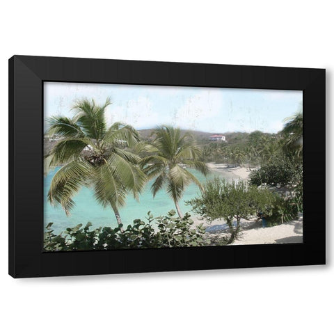 Vacation Paradise Black Modern Wood Framed Art Print with Double Matting by Nan