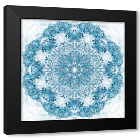 Kaleidoscope Wing Black Modern Wood Framed Art Print with Double Matting by Nan