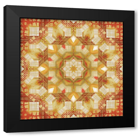 Kaleidoscope Crosshatch Black Modern Wood Framed Art Print with Double Matting by Nan