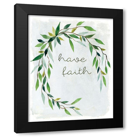 Faith Greenery Black Modern Wood Framed Art Print with Double Matting by Robinson, Carol