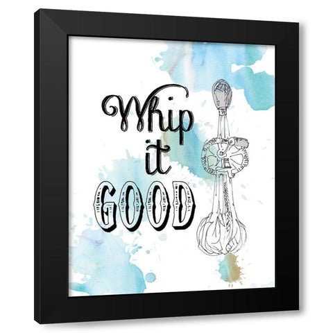 Whip it Good Black Modern Wood Framed Art Print with Double Matting by Robinson, Carol