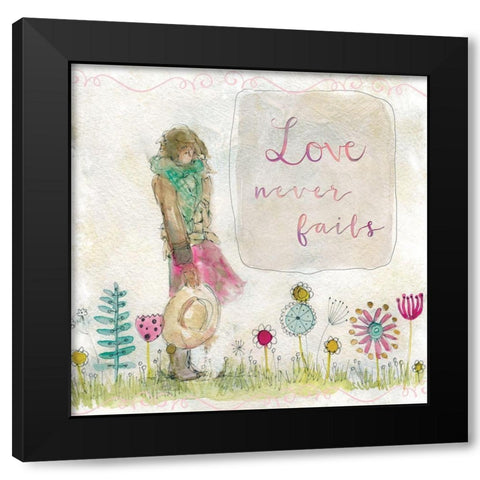 Sketchbook Love Black Modern Wood Framed Art Print with Double Matting by Robinson, Carol