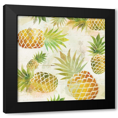 Pineapple Dance II Black Modern Wood Framed Art Print with Double Matting by Robinson, Carol