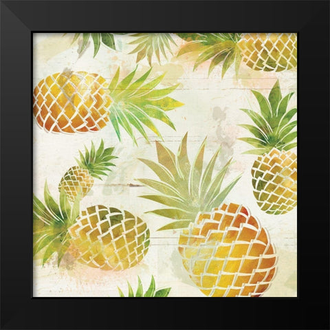 Pineapple Dance II Black Modern Wood Framed Art Print by Robinson, Carol