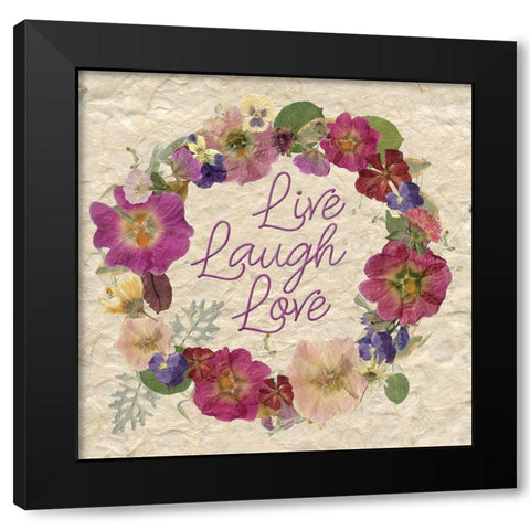 Live,Laugh,Love Black Modern Wood Framed Art Print by Robinson, Carol