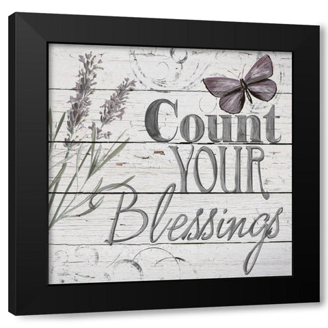 Count Blessings Black Modern Wood Framed Art Print by Craven, Katrina