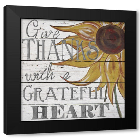Grateful Heart Black Modern Wood Framed Art Print with Double Matting by Craven, Katrina