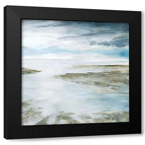 Shimmering Tides Black Modern Wood Framed Art Print with Double Matting by Robinson, Carol