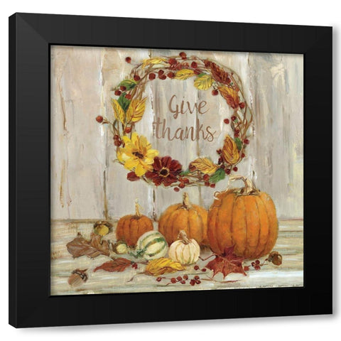 Pumpkin Patch V Black Modern Wood Framed Art Print with Double Matting by Swatland, Sally