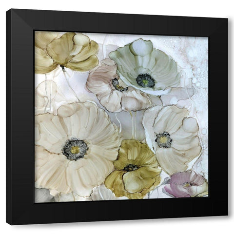 Iridescent Poppies Black Modern Wood Framed Art Print with Double Matting by Robinson, Carol