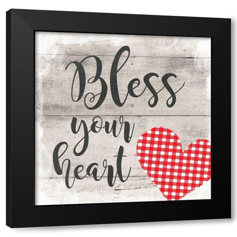 Bless Your Heart Black Modern Wood Framed Art Print by Murray, Amanda