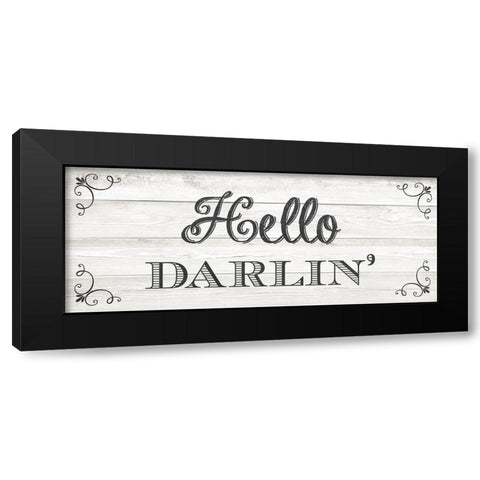 Hello Darlin Black Modern Wood Framed Art Print with Double Matting by Murray, Amanda