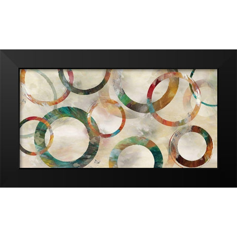 Rings Galore Black Modern Wood Framed Art Print by Nan