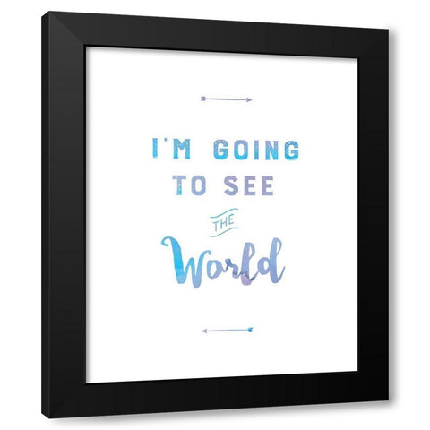 See the World Black Modern Wood Framed Art Print by Murray, Amanda