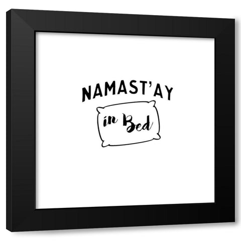 Namastay Bed Black Modern Wood Framed Art Print with Double Matting by CAD Designs
