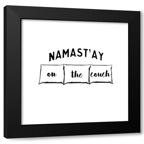 Namastay Couch Black Modern Wood Framed Art Print with Double Matting by CAD Designs