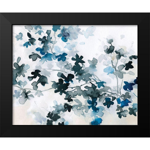 Blue Cherry Black Modern Wood Framed Art Print by Robinson, Carol