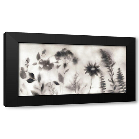 Misty Wildflower Morning Black Modern Wood Framed Art Print with Double Matting by Nan