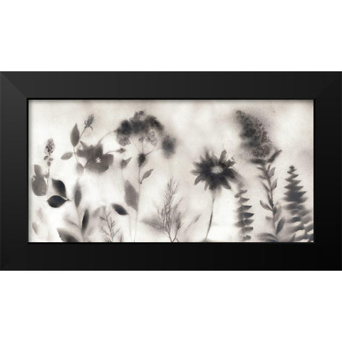 Misty Wildflower Morning Black Modern Wood Framed Art Print by Nan