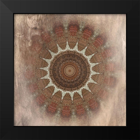 Autumn Kaleidoscope Black Modern Wood Framed Art Print by Weisz, Irene