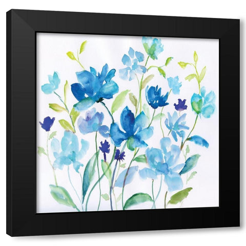 Flower Garden I Black Modern Wood Framed Art Print by Nan