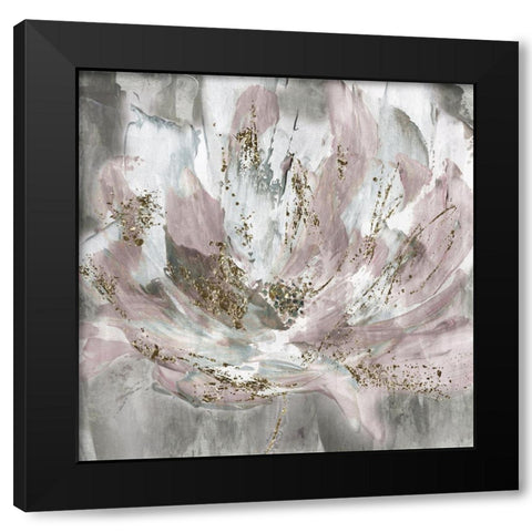 Blush Flower Power Black Modern Wood Framed Art Print with Double Matting by Craven, Katrina