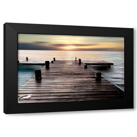 Reflecting Black Modern Wood Framed Art Print with Double Matting by Nan
