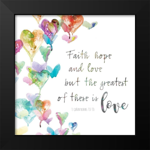 Faith, Hope and Black Modern Wood Framed Art Print by Robinson, Carol