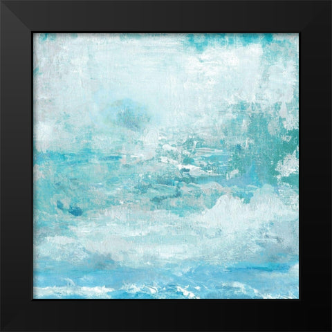 Aqua Skies Black Modern Wood Framed Art Print by Tava Studios