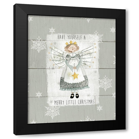 Merry Little Christmas Black Modern Wood Framed Art Print with Double Matting by Robinson, Carol