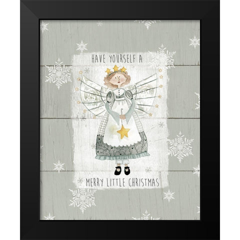 Merry Little Christmas Black Modern Wood Framed Art Print by Robinson, Carol