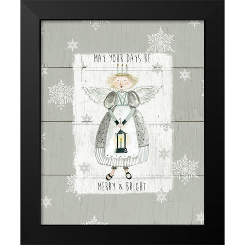 Merry and Bright Black Modern Wood Framed Art Print by Robinson, Carol