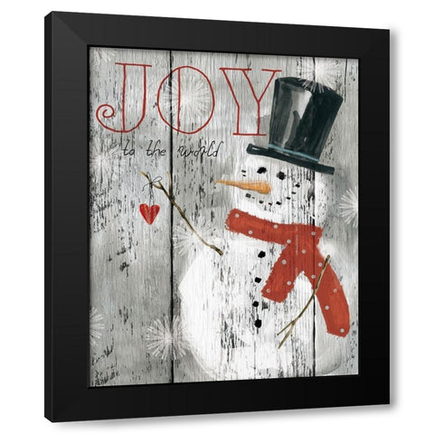 Joy To The World Black Modern Wood Framed Art Print with Double Matting by Robinson, Carol
