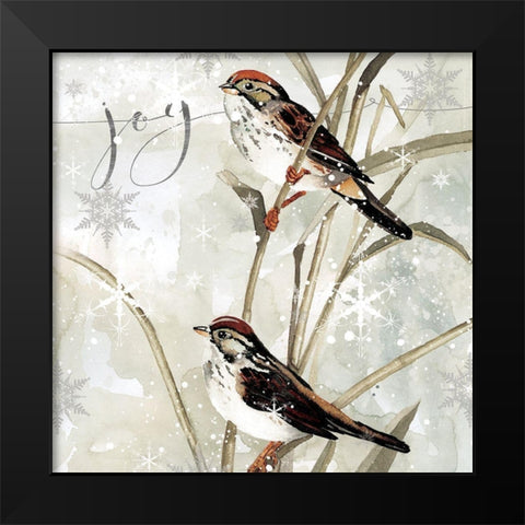 Winter Birds Black Modern Wood Framed Art Print by Robinson, Carol