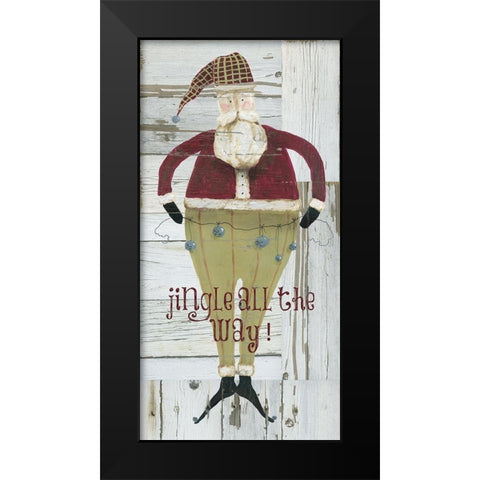 Jingle Santa Black Modern Wood Framed Art Print by Robinson, Carol