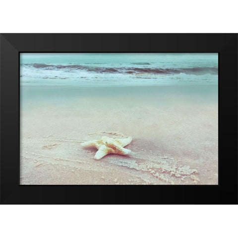 Beach Set Starfish Black Modern Wood Framed Art Print by Nan