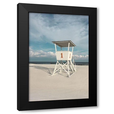 Sitting High Black Modern Wood Framed Art Print by Nan