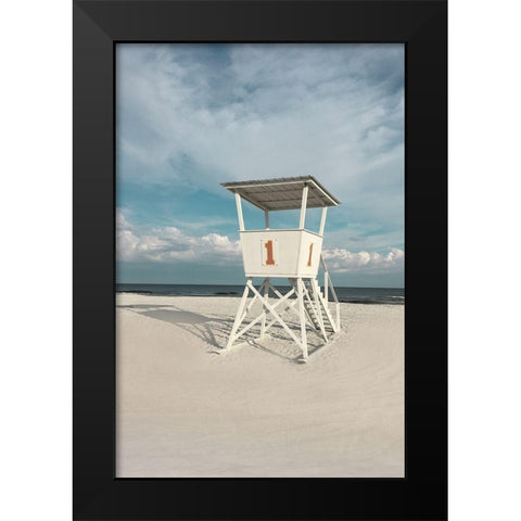 Sitting High Black Modern Wood Framed Art Print by Nan