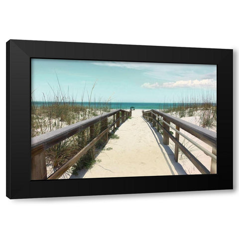 Welcome To Paradise Black Modern Wood Framed Art Print by Nan