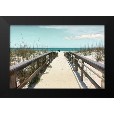 Welcome To Paradise Black Modern Wood Framed Art Print by Nan