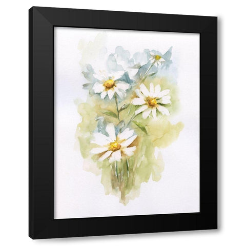 Wild Daisy II Black Modern Wood Framed Art Print with Double Matting by Nan