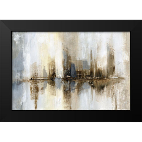 Harbor Lights Black Modern Wood Framed Art Print by Nan