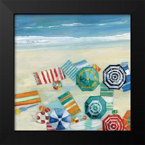 Beach Fun II Black Modern Wood Framed Art Print by Swatland, Sally