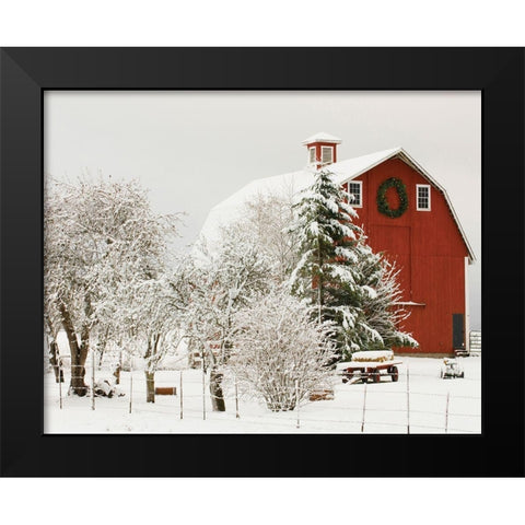 Festive Barn Black Modern Wood Framed Art Print by Delimont, Danita