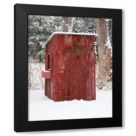 Holiday Outhouse Black Modern Wood Framed Art Print with Double Matting by Day, Richard and Susan