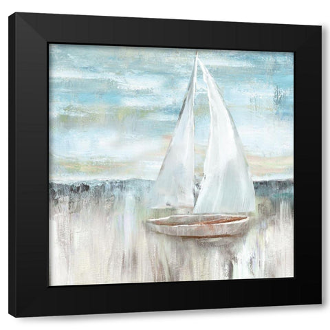 Soft Sail I Black Modern Wood Framed Art Print by Nan