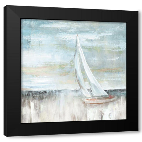 Soft Sail II Black Modern Wood Framed Art Print by Nan